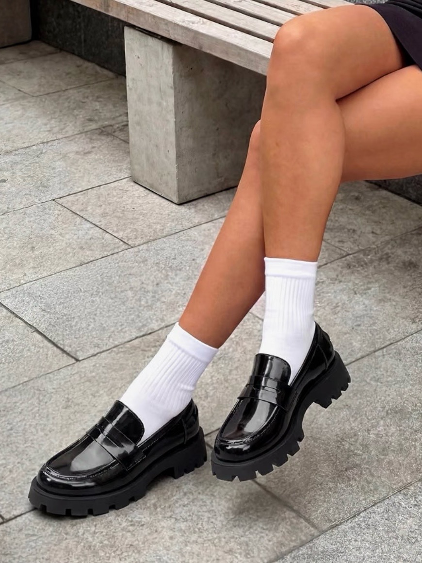 Women's Chunky Penny Loafers - Black